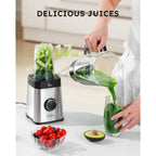 Sangcon Blenders And Food Processor Combo For Kitchen, 5 In 1 Blender For Shakes And Smoothies, Meat Chopped, Grinding & More, 40 Oz Jar & 17Oz Cup With To-Go Lid, Stainless Steel Silver