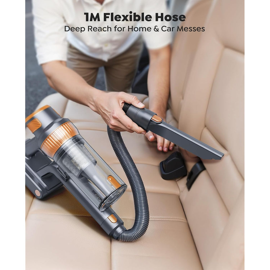Cordless Vacuum Cleaner, 55Kpa 650W 70Mins Stick Vacuum Cleaners For Home, Self-Standing Handheld Vacuum With 3.3Ft Extendable Hose, Led Touch Screen For Pet Hair/Floor/Carpet
