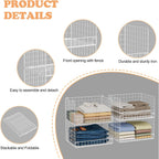 4-Tier Stackable Closet Organizers And Storage Basket, Foldable Closet Shelf Organizer System, Space-Saving Clothes Storage Drawer Organizer For Wardrobe, White ((Patent 30022416))