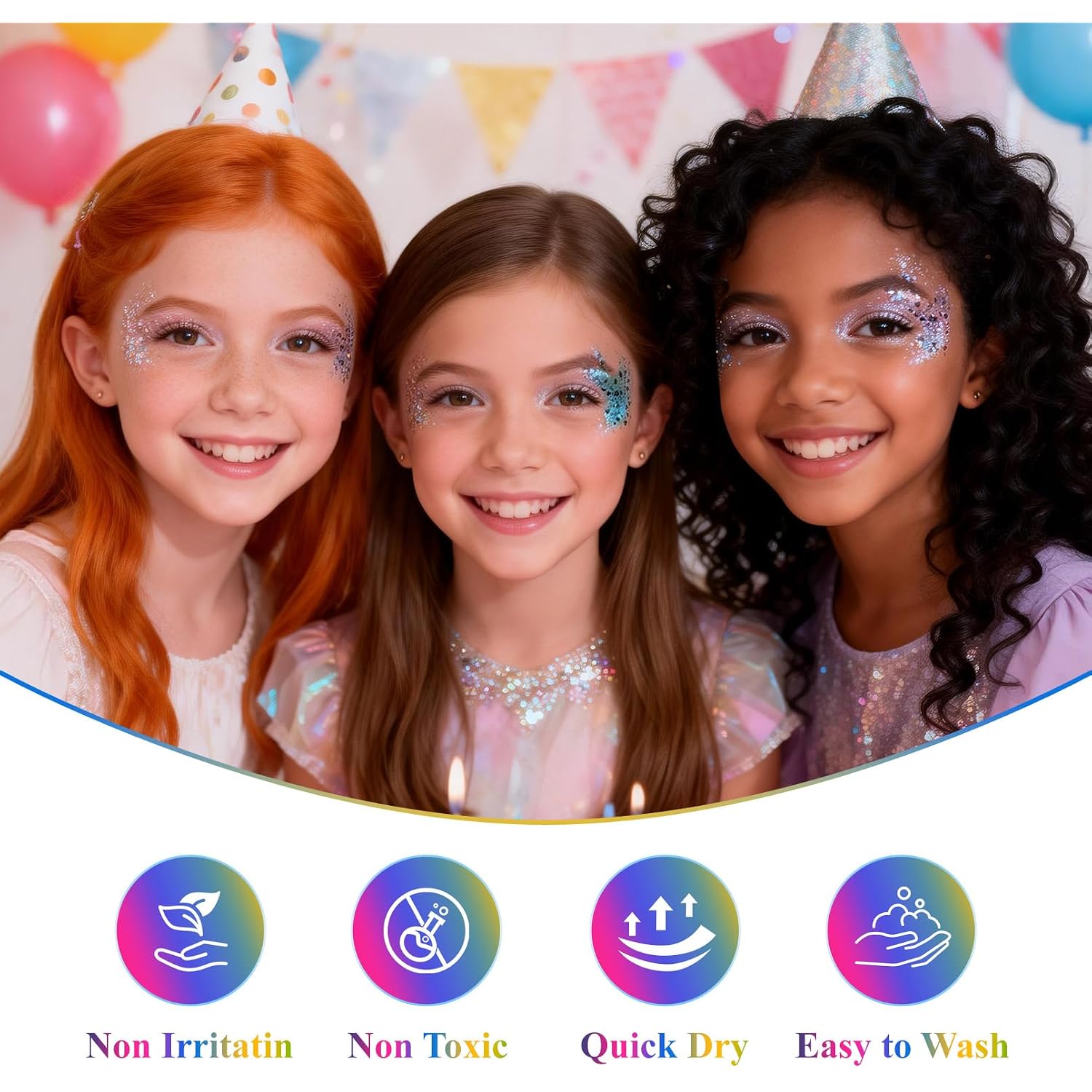 Body Glitter Gel, Hair Face Glitter For Kids & Women, Chunky Mermaid Sequins, Easy Apply & Quick Drying, World Cup Makeup, Singer Concert Festival Birthday Party, Rave Accessories, Pink