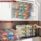 Attelite Can Organizer For Pantry, 3 Sets 3 Tiers Can Storage Organizer Pantry,Soda Can Organizer For Fridge 36 Cans Rack Automatic Rolling Stackable Canned Food Organizer,Clear