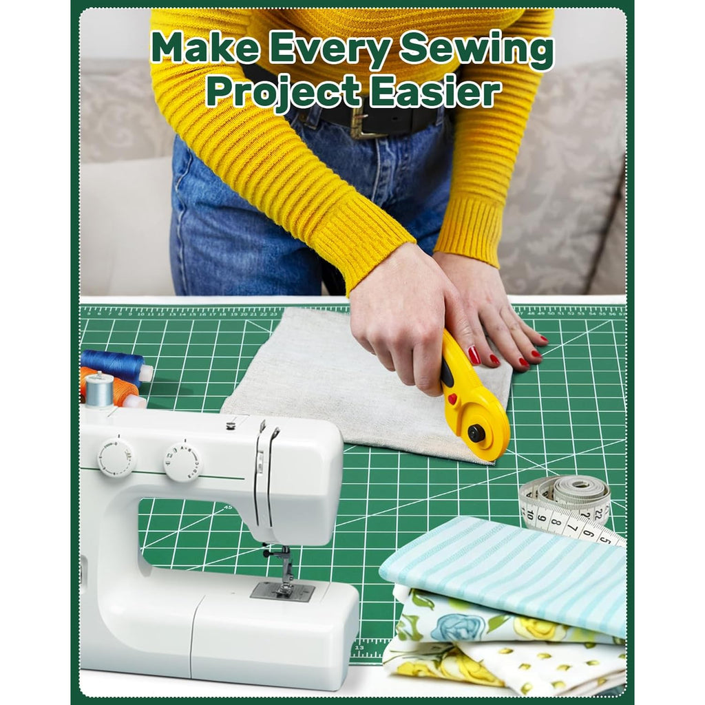 Self Healing Cutting Mat, 23" X 35", Large Double-Sided Rotary Cutting Mat For Sewing, Quilting, Scrapbooking, Fabric & Craft Cutting Board, (A1), Green