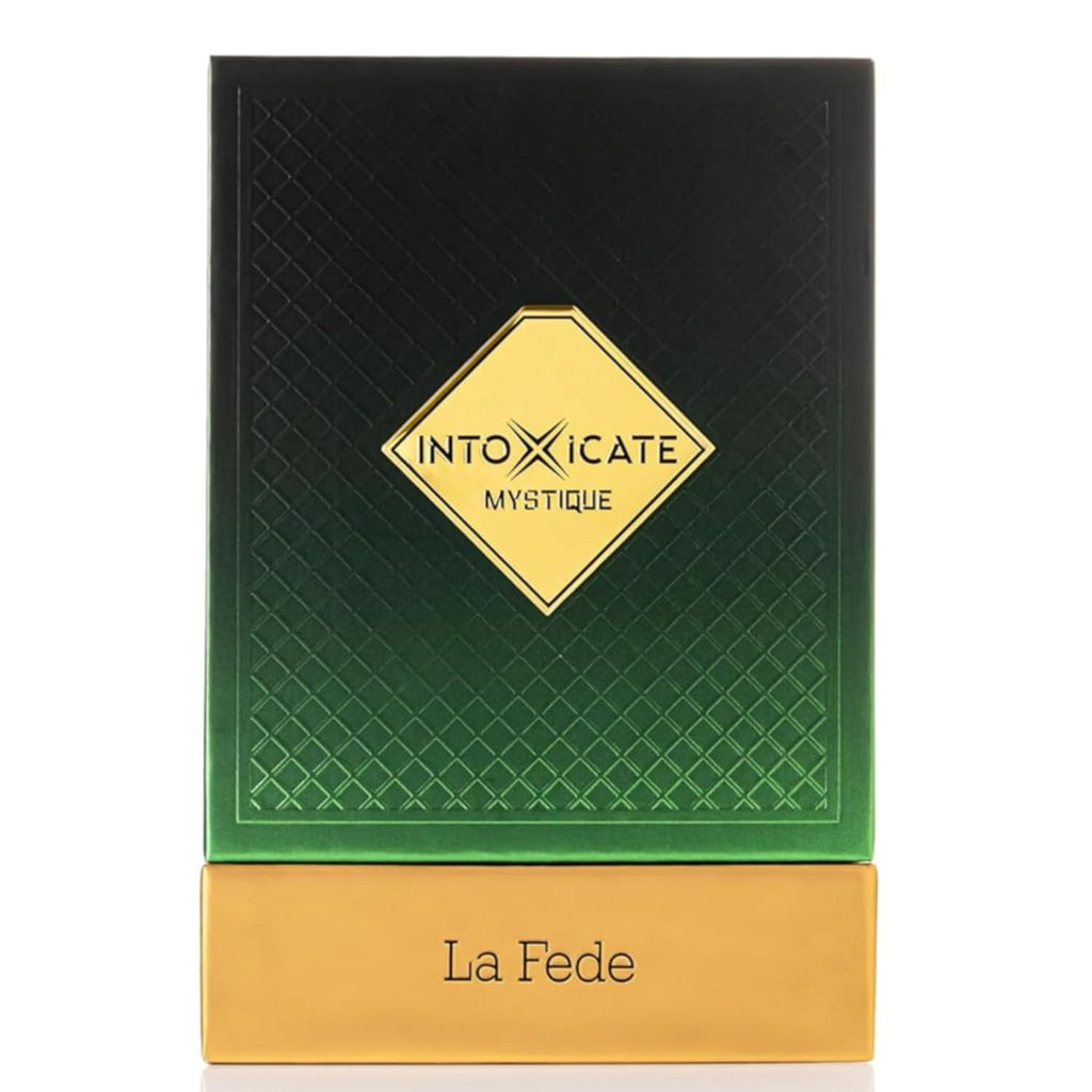 Khadlaj La Fede Intoxicate Mystique – Fresh, Woody, Balsamic, Vanilla – Extrait De Parfum Spray Long-Lasting Fragrance For Men, 3.4 Ounce / 100Ml