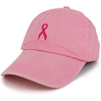 Armycrew Small Breast Cancer Awareness Ribbon Embroidered Washed Cotton Cap Pink