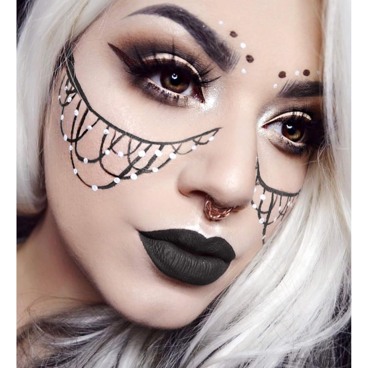 Black Matte Liquid Lipstick - Pure Black, Up to 16H Wear, Smudge Proof Transfer-Proof & Waterproof, High Pigment Lip Color for Goth, Cosplay, Halloween, 0.17 Fl Oz (Mystical Moment)