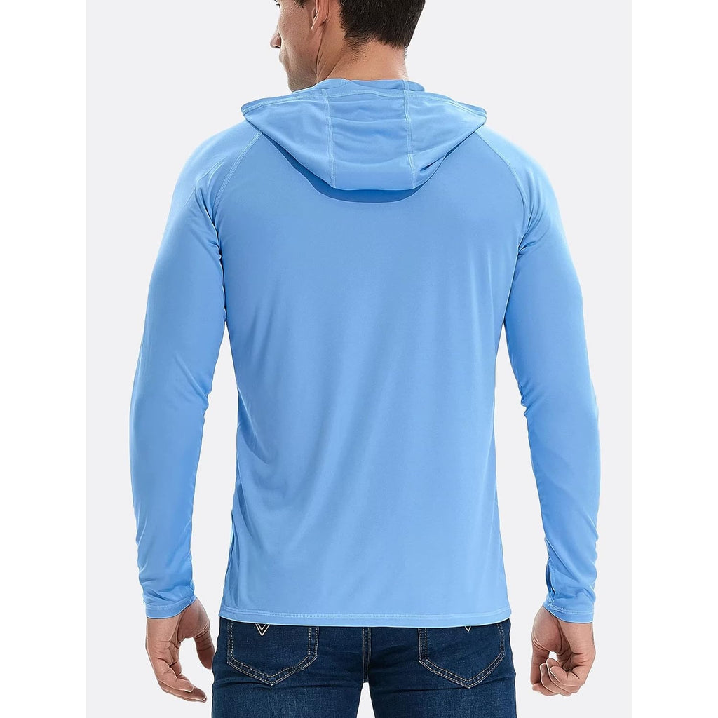 Telaleo 3 Pack Men'S Upf 50+ Sun Protection Lightweight Hoodie Performance Long Sleeve Spf Uv Shirt For Fishing Running