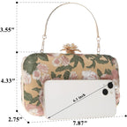 Womens Vintage Floral Embroidery Clutch Evening Handbag Shoulder Bags Purse For Wedding Party Prom