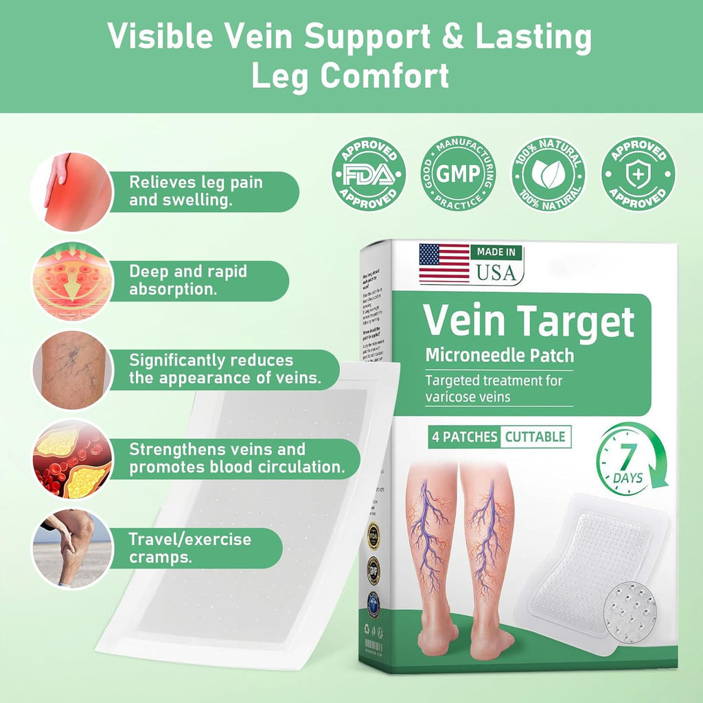 Healrize VeinTarget Microdarts Patch, Vein Target Microdarts Patch, Relieves Leg Discomfort, Moisturizes and Smooths Skin(3 Boxes)