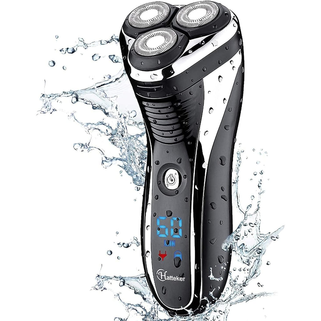 Hatteker Electric Shaver Rotary Razor Men Cordless Beard Trimmer Pop-Trimmer Waterproof