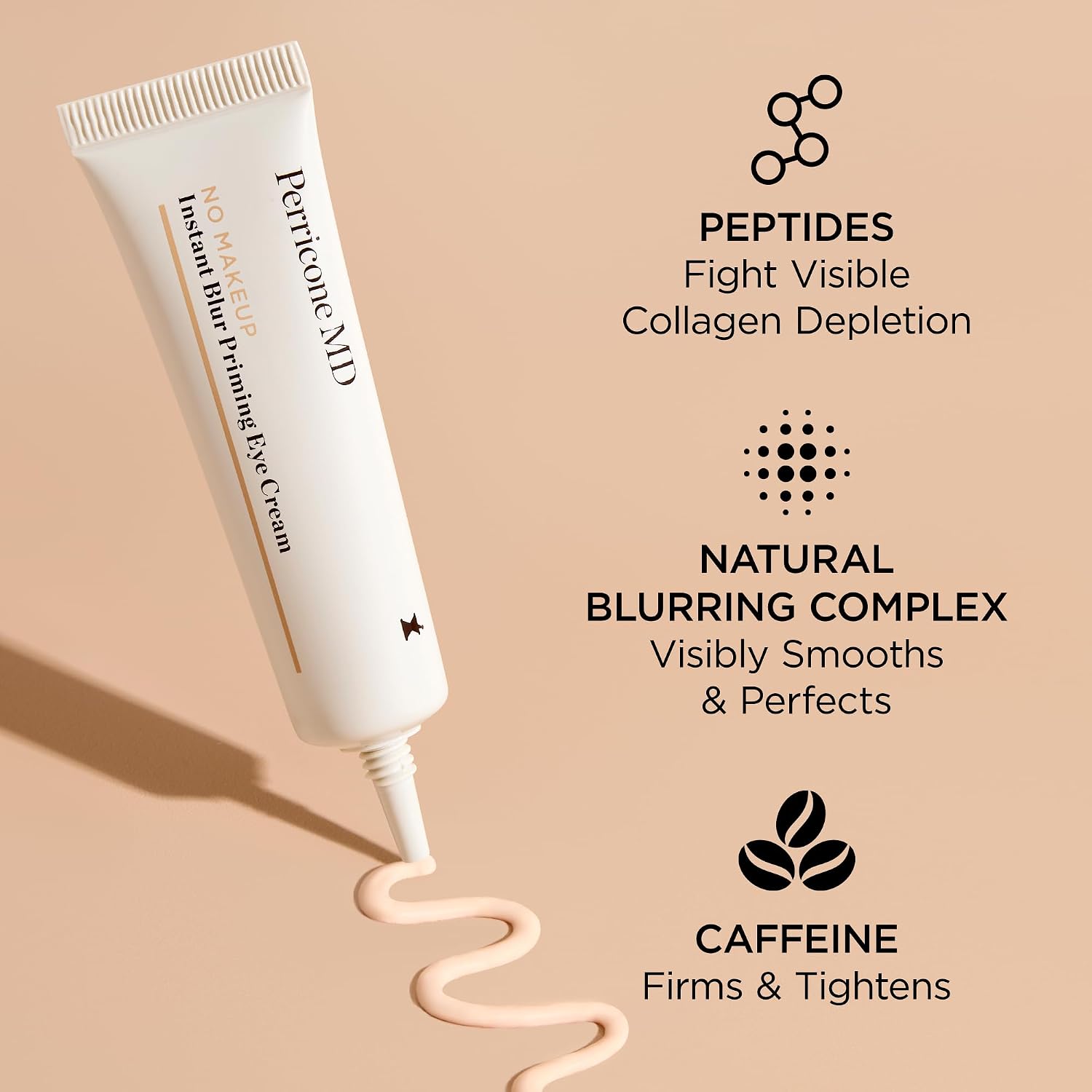 Perricone Md No Makeup Instant Blur Priming Eye Cream - Priming Under Eye Brightener With Peptides & Caffeine - Blurs Dark Circles, Crepiness, & Crow’S Feet For Flawless & Lasting Makeup, 0.3 Oz