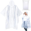 20-Pack Emergency Disposable Rain Ponchos For Adults – 100% Waterproof With Hood | Clear Lightweight Unisex Raincoats For Camping, Hiking & Travel