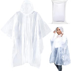 20-Pack Emergency Disposable Rain Ponchos For Adults – 100% Waterproof With Hood | Clear Lightweight Unisex Raincoats For Camping, Hiking & Travel