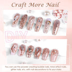 Laza Chrome Nail Powder Mirror Effect Metallic Dust Holographic Glitter Glazed Manicure Decoration Reflective Pigment for DIY Gel Polish Nail Art, Resin Craft, Gifts - Rose Gold