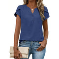 Zeagoo Womens Tops Dressy Casual Textured Blouses Cap Short Sleeve Shirts V Neck Button Up Summer Spring Work Tshirt Clothes