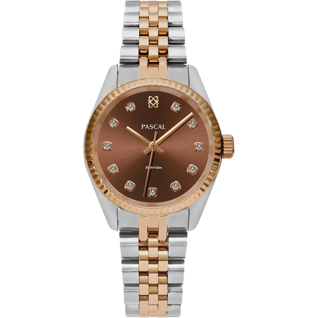 Pascal Timeless Classic Diamond Watch For Men Women– Swiss Quartz Watch With Lab-Grown Diamonds, Sapphire Crystal, Elegant Dress Watch Gift,10 Atm Water Resistant, Fits 6.5"-9.5" Wrists
