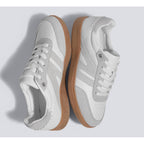 LUCKY STEP Women Classic Retro Gum Sole Fashion Sneakers Casual Tennis Skate Shoe Genuine Leather Walking Footwear Anti Slip Trainers
