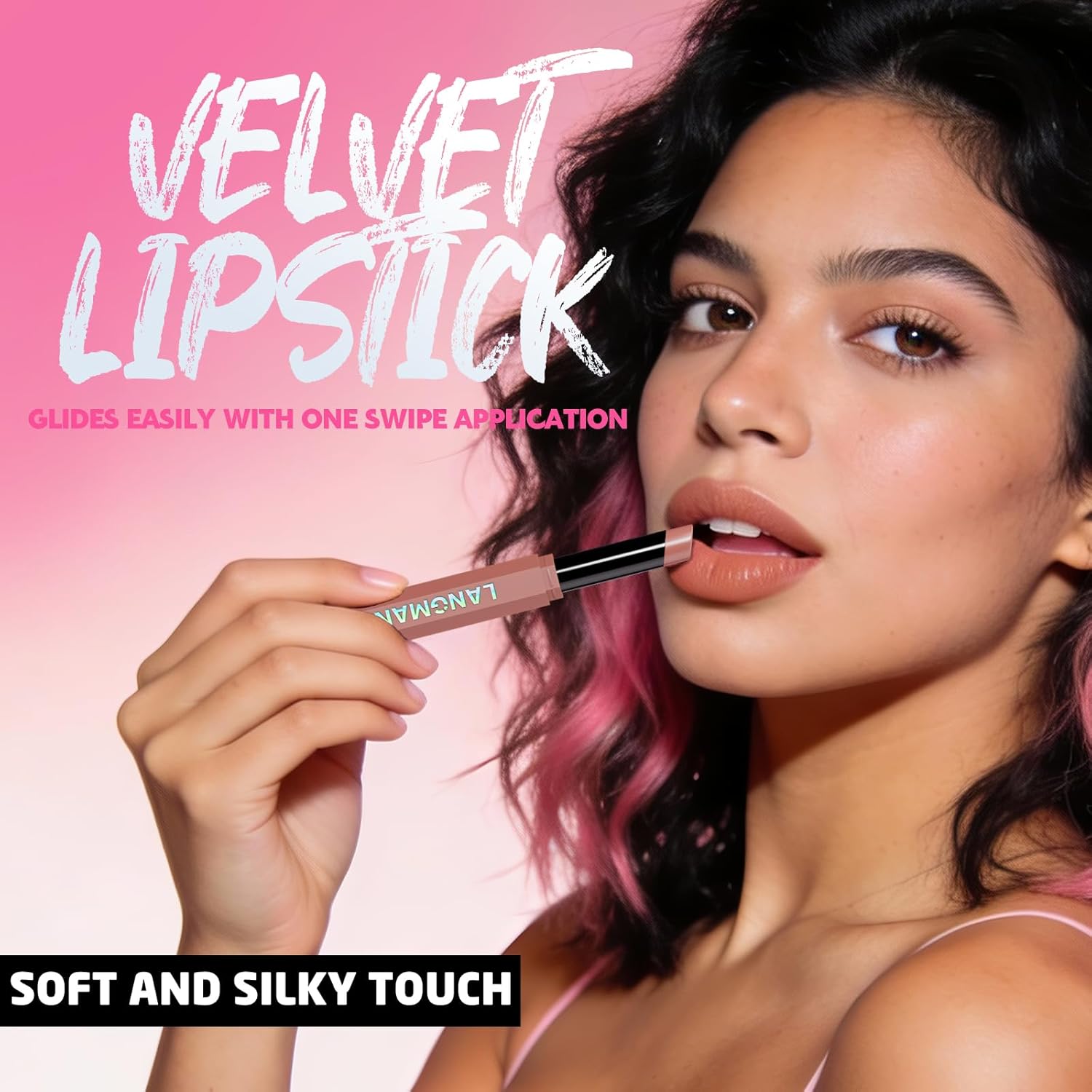BestLand 6PCS Pink & Rose Matte Lipstick Set – Soft Nude Pink, Dusty Rose & Berry Shades – Creamy Velvet Long Lasting Lip Color Collection – Lightweight Full Coverage Blur Effect Lip Makeup Kit