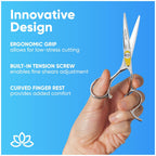 Equinox Professional Razor Edge Series Barber Hair Cutting Scissors - Japanese Stainless Steel Salon Scissors - 6.5” Overall Length - Fine Adjustment Tension Screw - Premium Shears For Hair Cutting