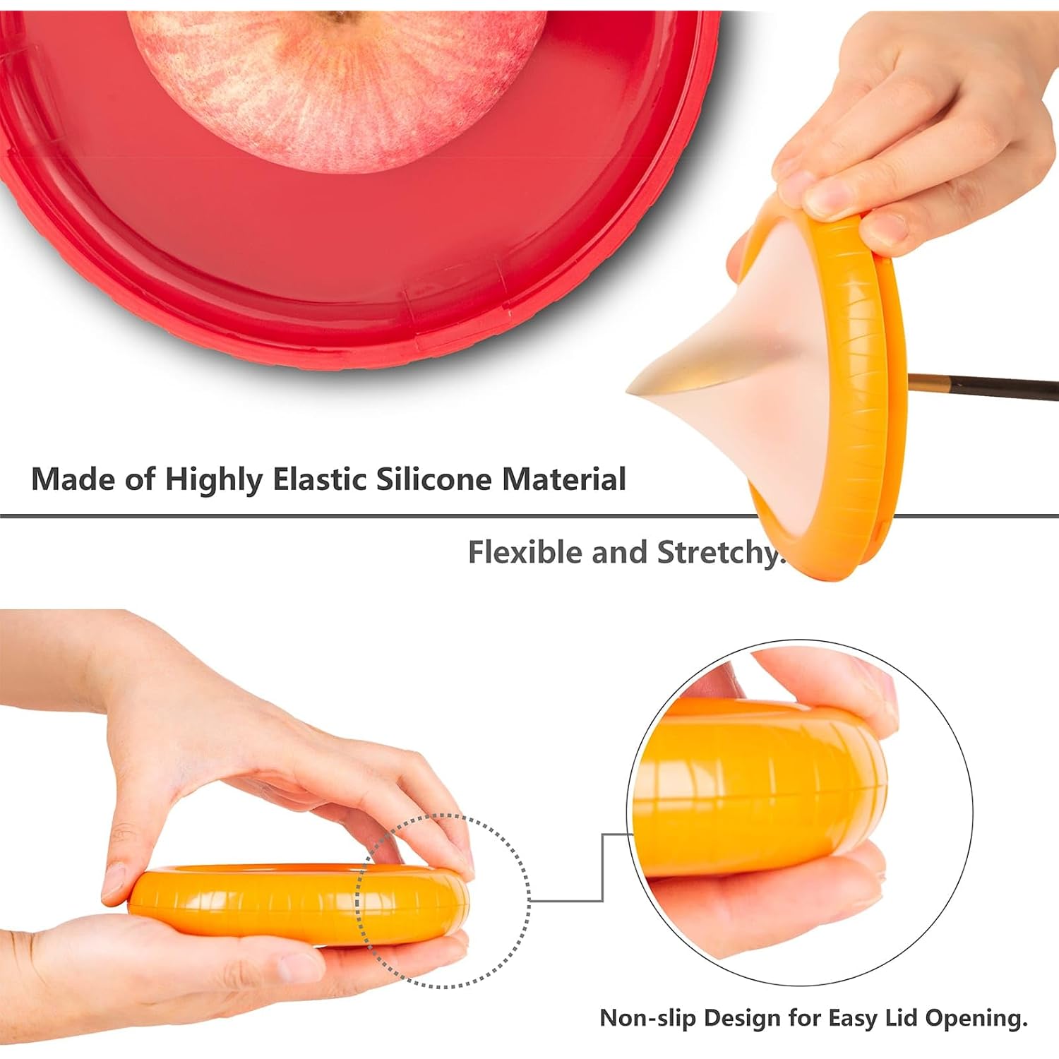 Avocado Saver & Onion Storage, 4Pcs Silicone Fresh Produce Holder | Keep Avocados Fresh! 4Pcs Silicone Holder For Tomato, Lemons, Garlic & Produce. Ideal Fridge Fruit Vegetable Containers.