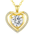 Heart Pendant Gold Necklace for Women Moissanite Lab-Created Gem I Love You Wedding Anniversary Birthday Christmas Valentine Engagements Mothers Day Jewelry for Wife Her Girlfriend Mom Daughter