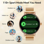 Yoever Smart Watches for Women, 1.57" HD 43mm Fitness Tracker Answer/Make Call, Heart Rate/Sleep/SpO2, Round Smart Watch for iPhone/Samsung/Android, IP68 Waterproof, 110+ Sport Mode - Gold