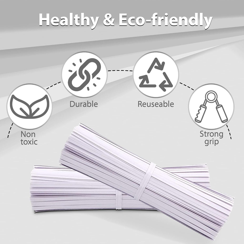 100 Pieces 5" Reusable White Paper Bread Twist Ties, White Twist Ties Bag Ties For Bags Bread Wire Ties Reusable Twist Tie For Treat Party Cello Candy Bread Coffee Bags Cake Pops
