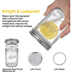 Wellife 6-Pack Mason Jars 16 Oz With Lids – Wide Mouth Glass Mason Jars, Airtight Leak-Proof Canning Jars 16 Oz For Food Storage, Fermenting, Pickling, Freezing, And Crafts