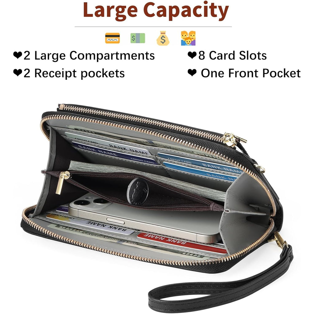 GOIACII Phone Purse Crossbody Bags for Women Small Travel Wallet Touch Screen RFID Blocking