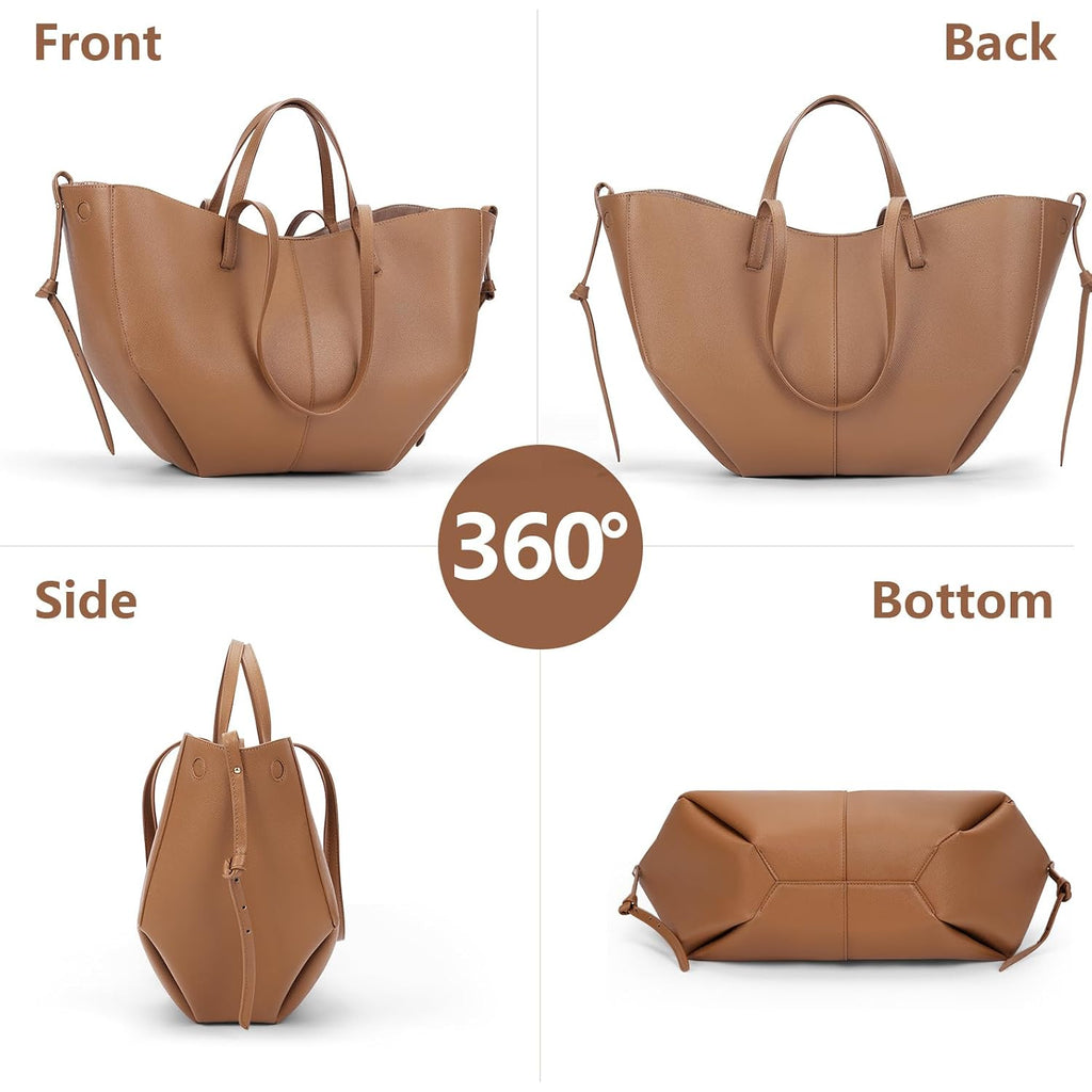 Work Bag Faux Leather Tote Bag For Women Trendy Handbag Purse Fall Shoulder Bag With Magnetic Closure
