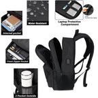 Keofid Travel Backpack For Men And Women, Anti Theft Laptop Backpack With Usb Charging Port For Work, Large Bag For College, Carry-On Backpack With Luggage Strap, Water Resistent(Black)