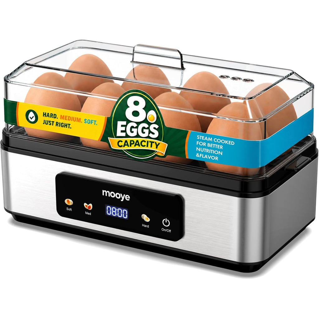 Rapid Egg Cooker For Hard Boiled Eggs, Electric Egg Steamer 3 In 1 Soft Medium Hard Boiled, Egg Maker With Auto Shut-Off, Egg Boiler For Kitchen Breakfast & Fitness, Bpa-Free, Holds 8 Eggs