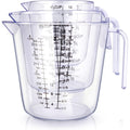-Bingbing- Measuring Cups Set, Liquid Measuring Cups For 3 For Kitchen | Bpa Free Plastic Set With Spout Multiple Measurement Scales, Cup, Ml And Oz, (Clear)