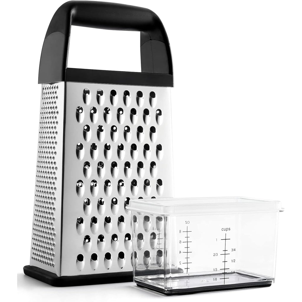 Urbanstrive Cheese Grater With Container Box Grater Stainless Steel Graters For Kitchen Cheese Shredder Parmesan Shredder Kitchen Gadgets Kitchen Tools Kitchen Gifts For Chef Dishwasher Safe Zester