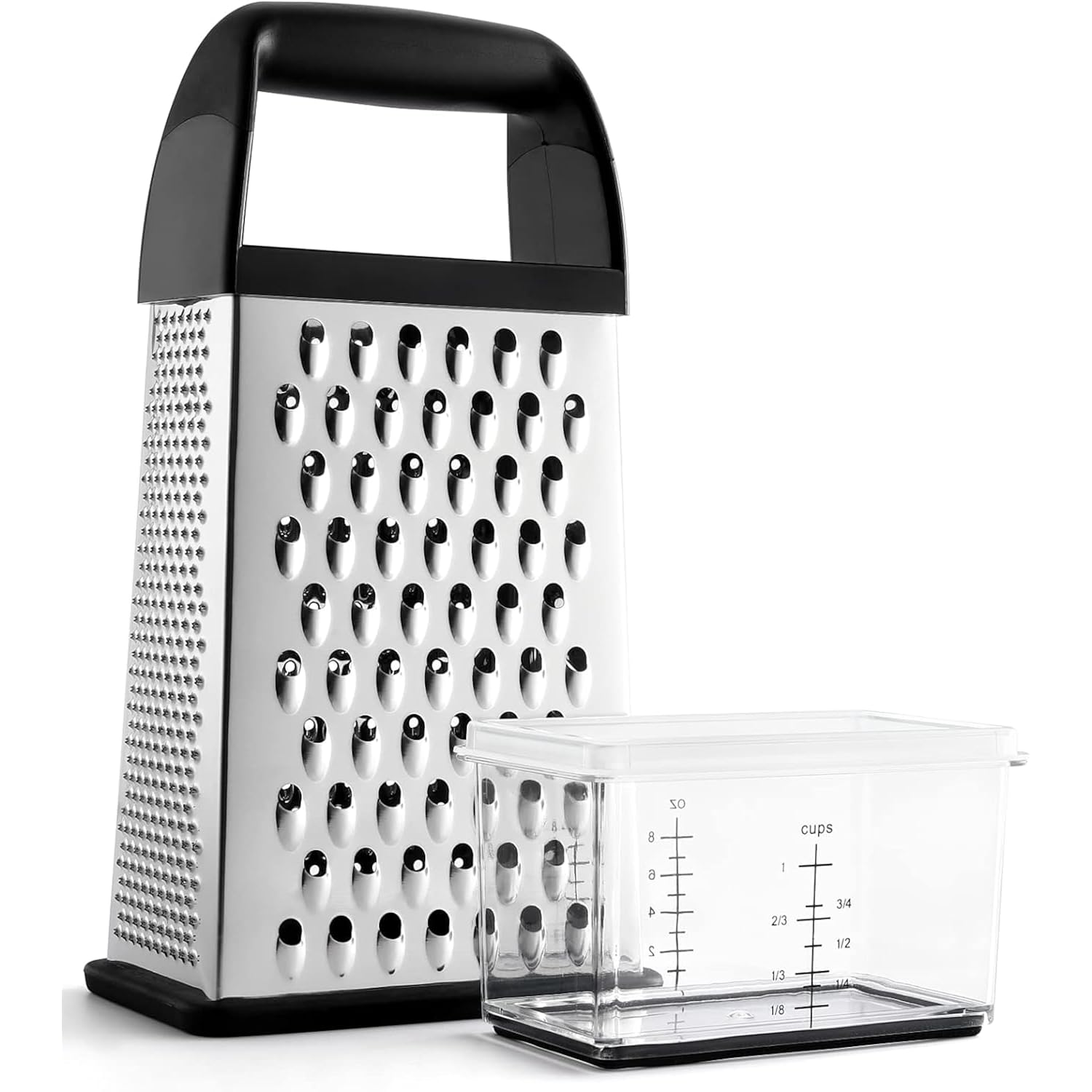 Urbanstrive Cheese Grater With Container Box Grater Stainless Steel Graters For Kitchen Cheese Shredder Parmesan Shredder Kitchen Gadgets Kitchen Tools Kitchen Gifts For Chef Dishwasher Safe Zester
