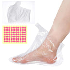200 Pcs Disposable Foot Covers For Wax Therapy Plastic Waterproof Foot Mask Socks With Adhesive Stickers Home Pedicure Supplies Leak-Proof