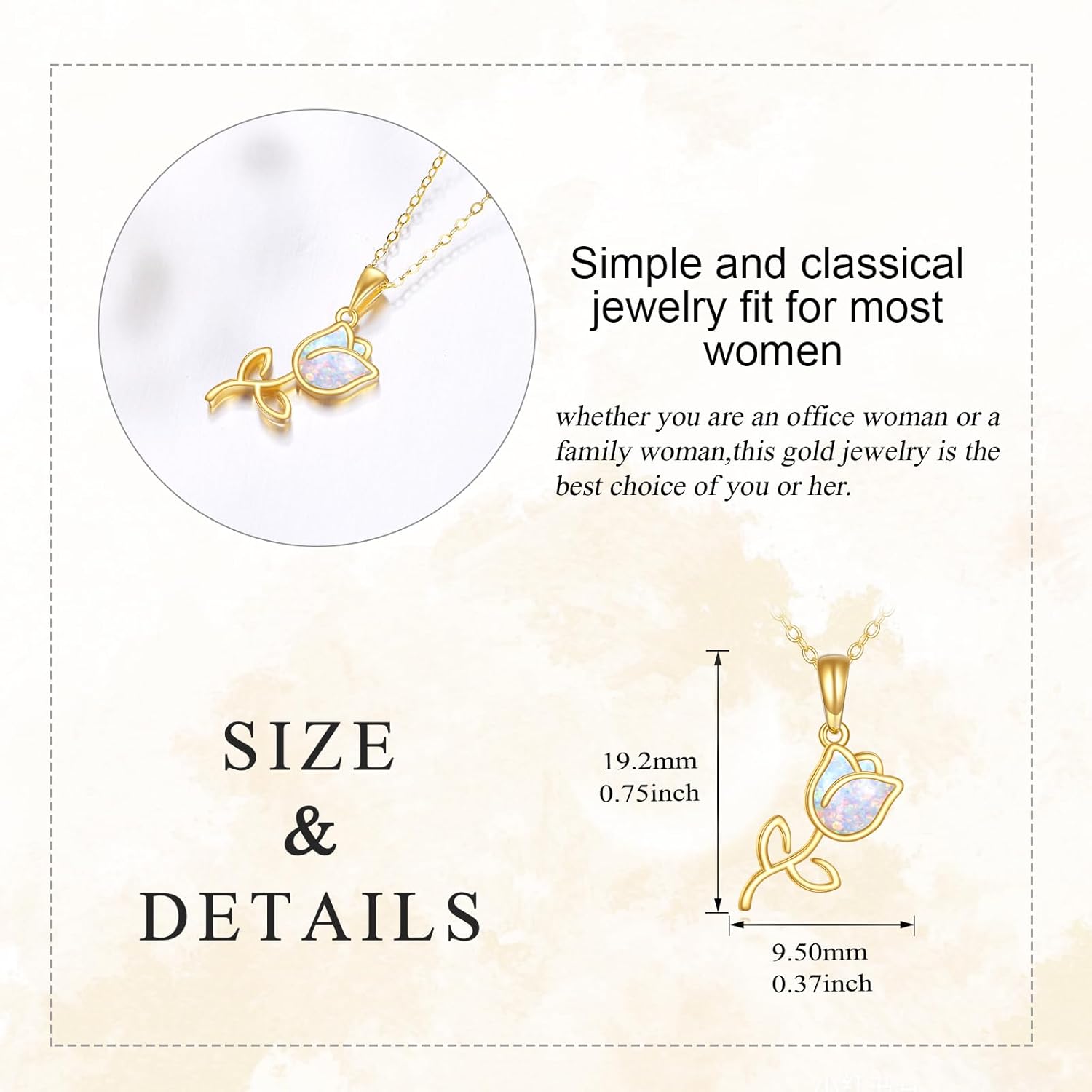 KECHO 14K Gold Tulip Flower Necklace Yellow Gold Tulip Flower Pendant Birthday Gifts for Women Jewelry Gifts for Her