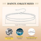 Kenivira Sterling Silver Ankle Bracelets for Women,Gold Dainty Layered Waterproof Anklet for Women, Anklet Set Stackable Beach Gift Adjustable Size