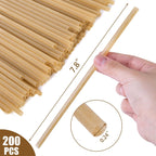 Sugarcane Straws, 200Pcs Drink Straws Disposable For Hot Cold Drinks, Coffee, Cocktail, Juice Home Favor, The Beach Party, Natural Brown