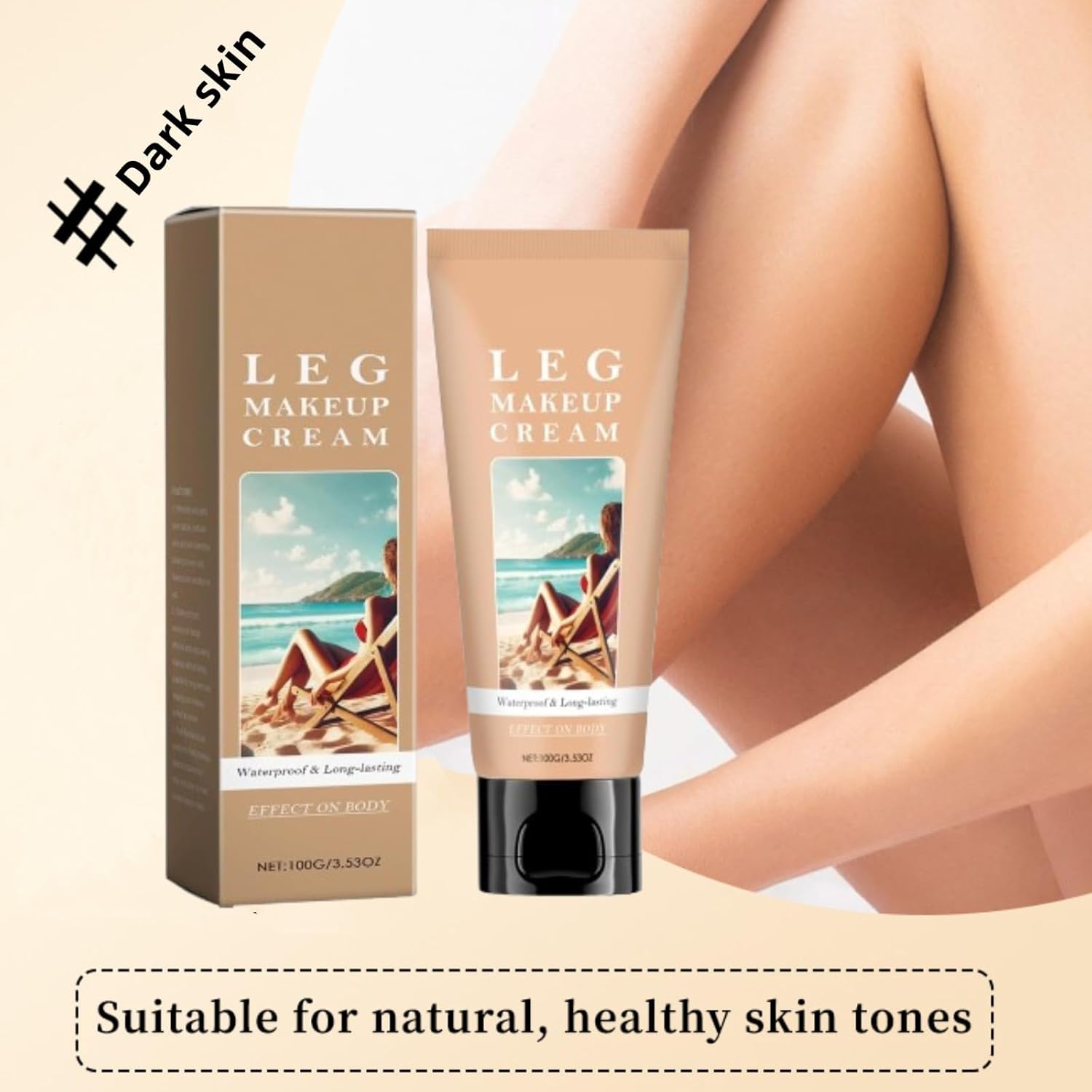 Body Coverage Perfector, Leg Makeup Cream, Waterproof Sweatproof Body Makeup Concealer, Long Lasting Foundation for Tattoo, Scar Cover Up(Natural)