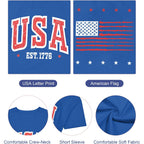 USA T-Shirt for Women USA World Soccer Shirt Vintage American Flag 250th Graphic Tee Tops