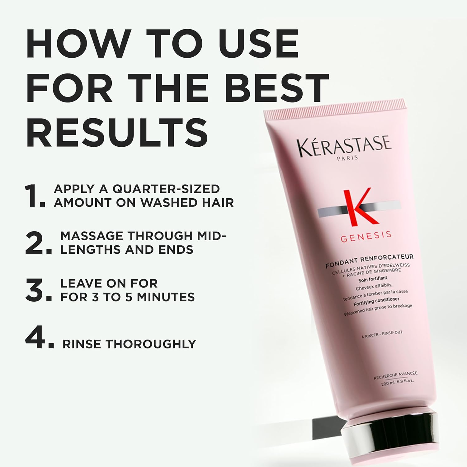Kerastase Genesis Strengthening Fondant Renforcateur Conditioner - For Weak or Damaged Hair, Detangles & Hydrates, For Normal to Dry Hair