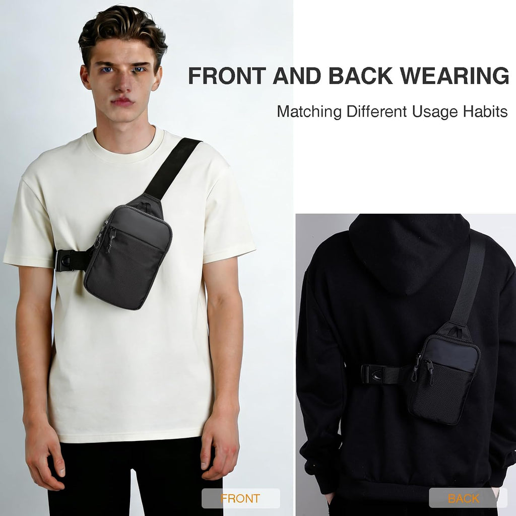 Mini Sling Bag For Men Women, Small Crossbody Casual Utility Chest Phone Bag For Travel Workout