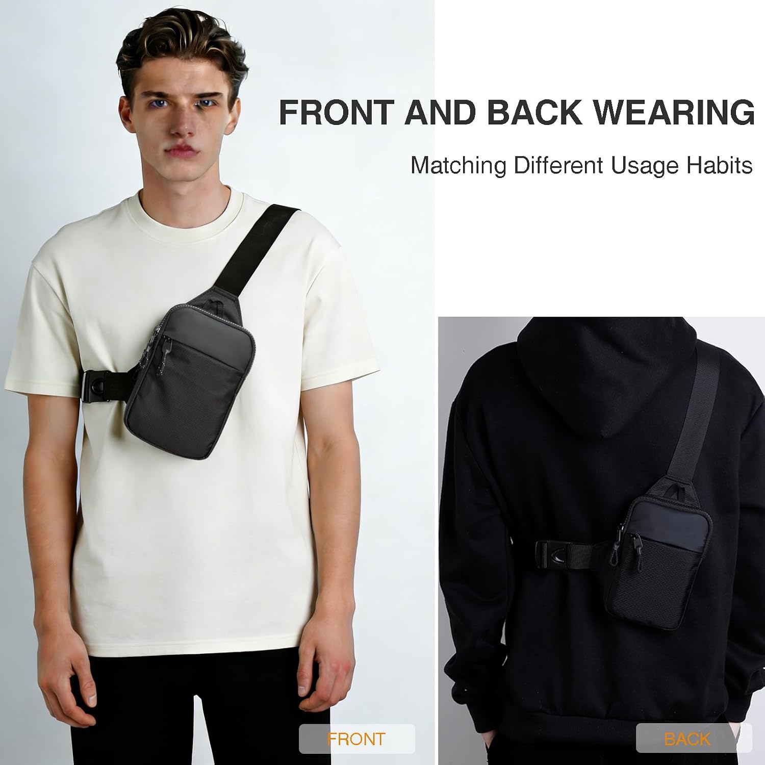 Mini Sling Bag For Men Women, Small Crossbody Casual Utility Chest Phone Bag For Travel Workout