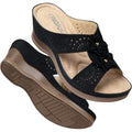 Temofon Womens Wedge Sandals Leather: Comfortable Walking Shoes Summer | Fit Wide Foot - Cute Style - Wear True Size 5-11