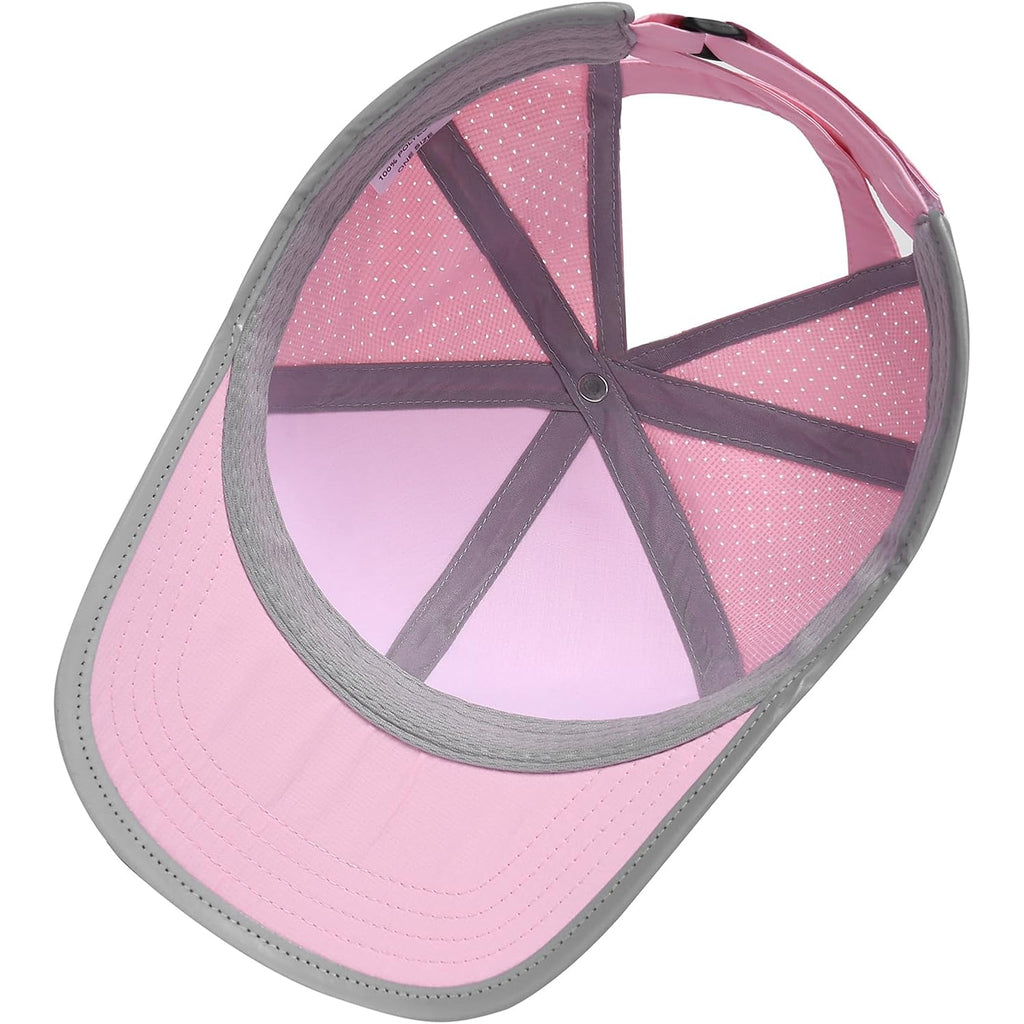 Ponytail Hat for Women, Criss Cross Quick Drying Baseball Cap, Breathable Messy Bun Hat for Outdoor Sports Running Golf Pink