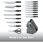 Ninja™ Neverdull® Knife Block Set | 17 Piece Kitchen Knife System With Built-In Sharpener | Rust Resistant, German Stainless-Steel Knives | Black | K32017