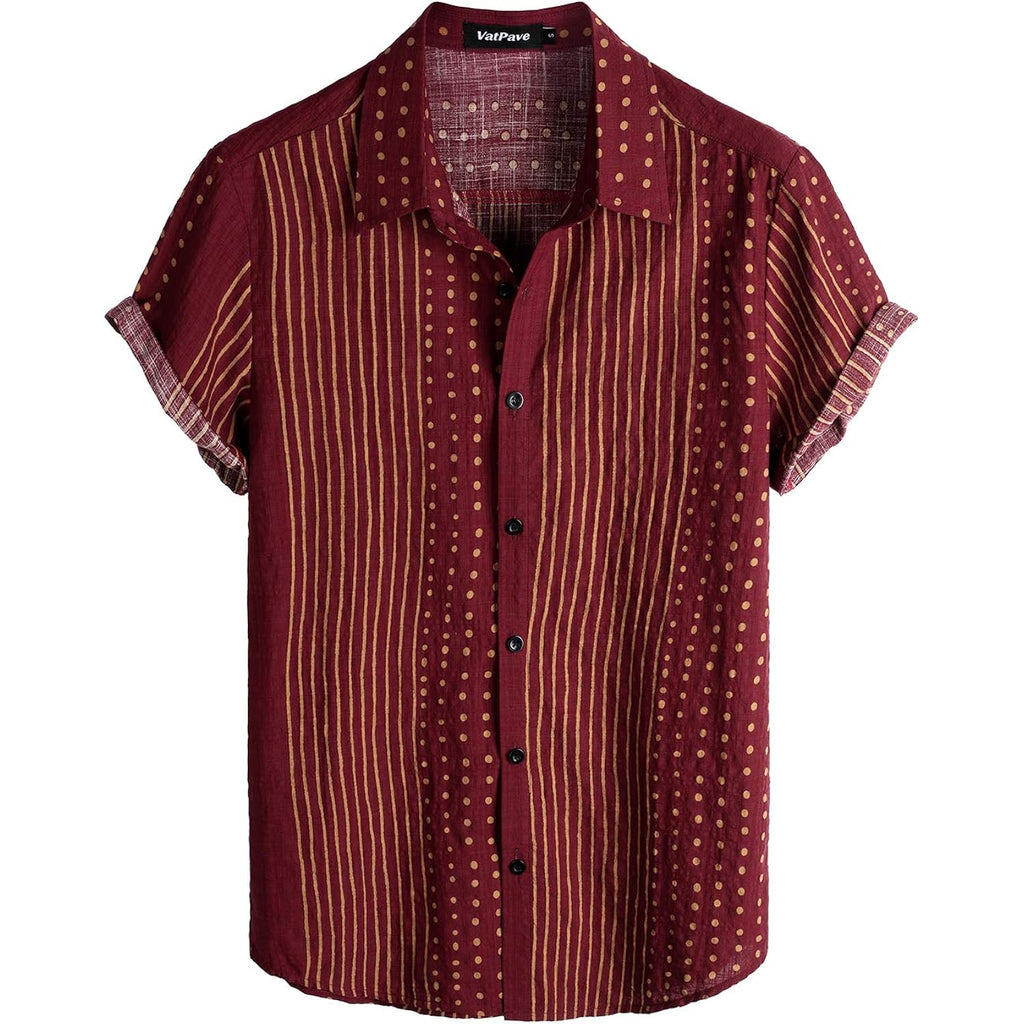 Vatpave Mens Casual Short Sleeve Button Down Shirts Regular Fit Hawaiian Summer Shirt
