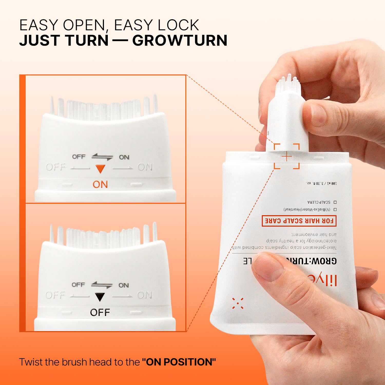 Lilyeve Growturn Hair Growth Serum With Built-In Brush, Heartleaf-Derived Exosomes To Revitalize, Scalp Massager, Korean Hair Care, 3.38 Fl. Oz.