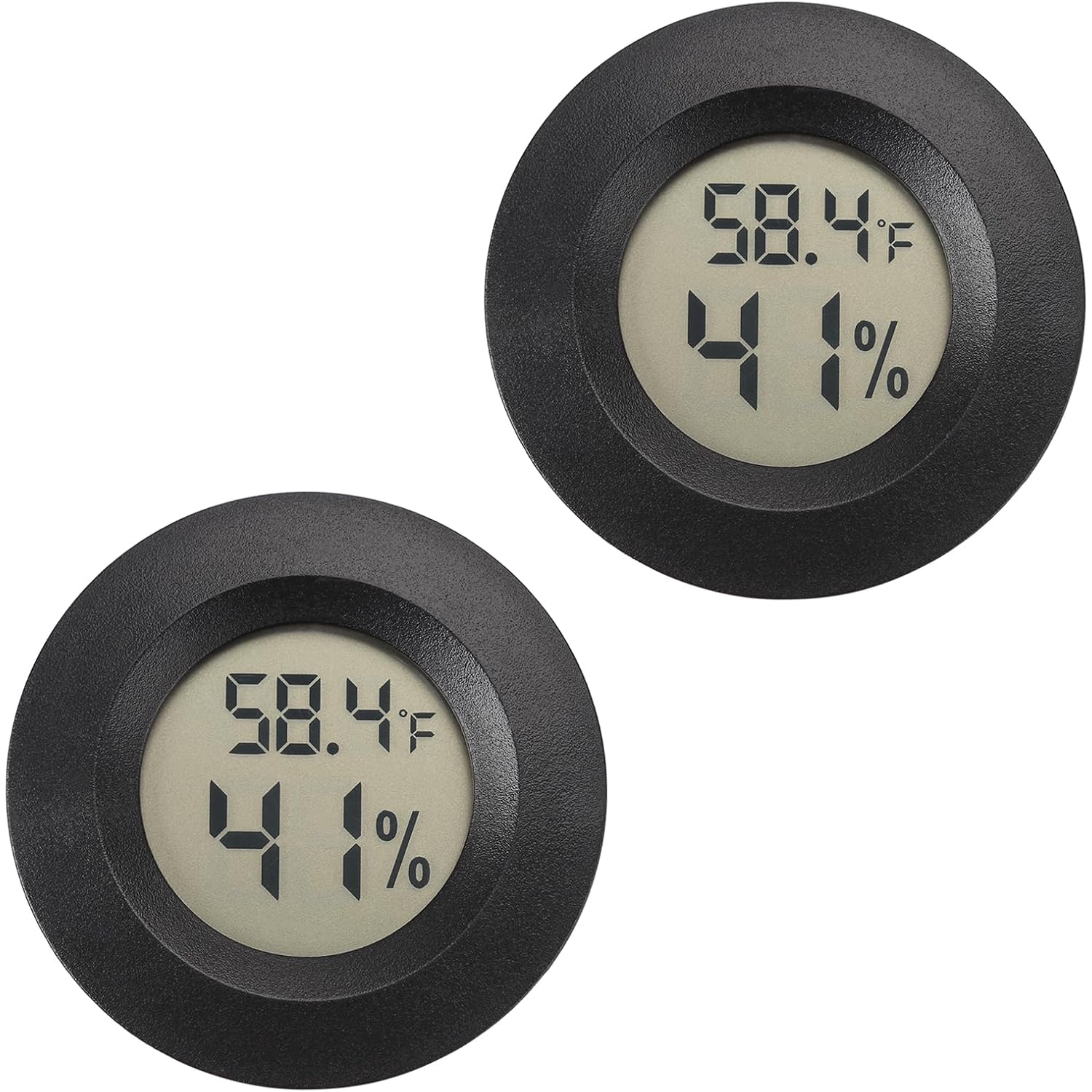 Mini Hygrometer Thermometer Digital Humidity Meter Indoor/Outdoor Humidity Monitor Reptile Thermometer For Greenhouse Garden Cellar Fahrenheit(℉)/ Celsius(℃) 2 Pack