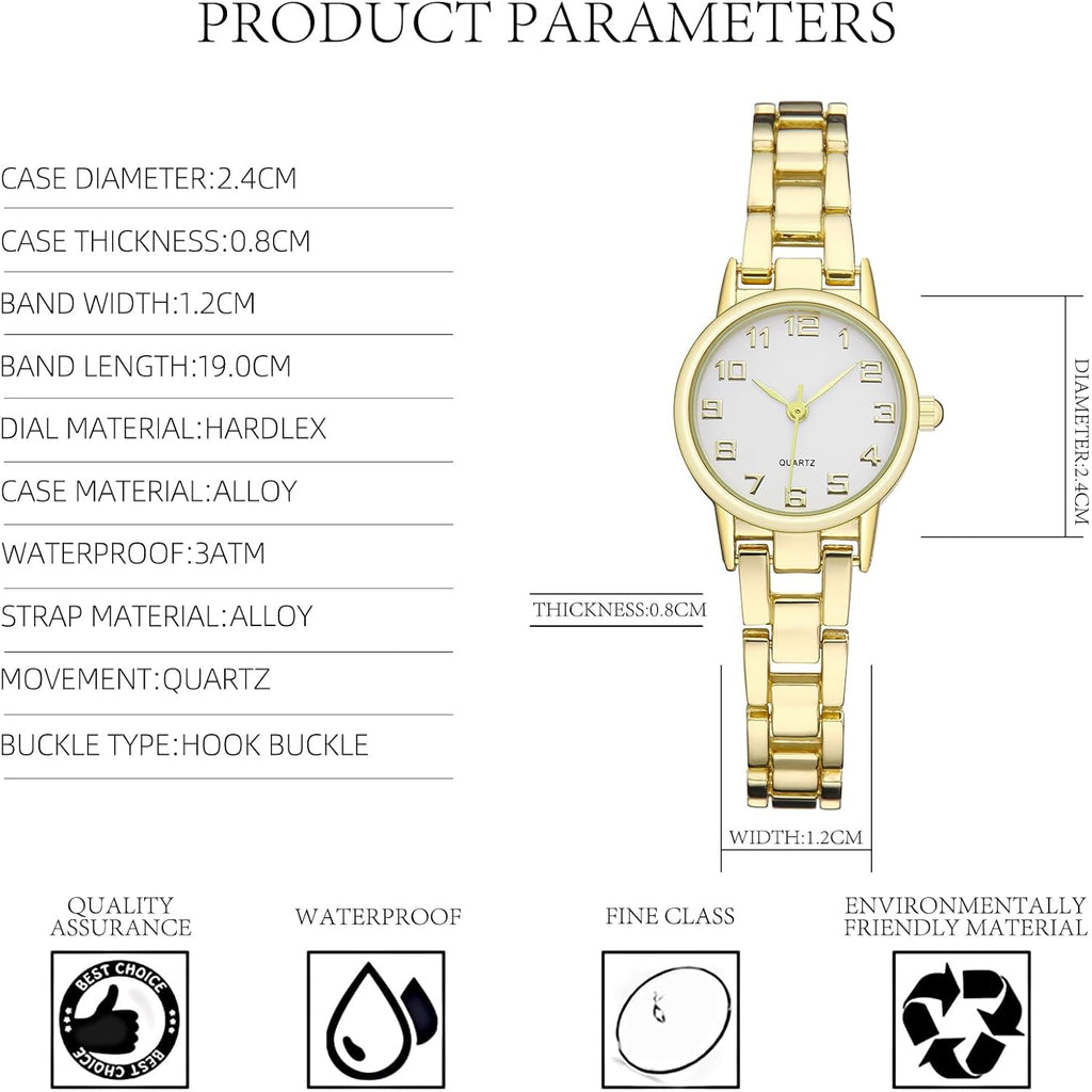 TWOPTION Womens Waterproof Wrist Watch,Women's Small Thin Analog Bracelet Quartz Watch Dainty Christmas Gifts